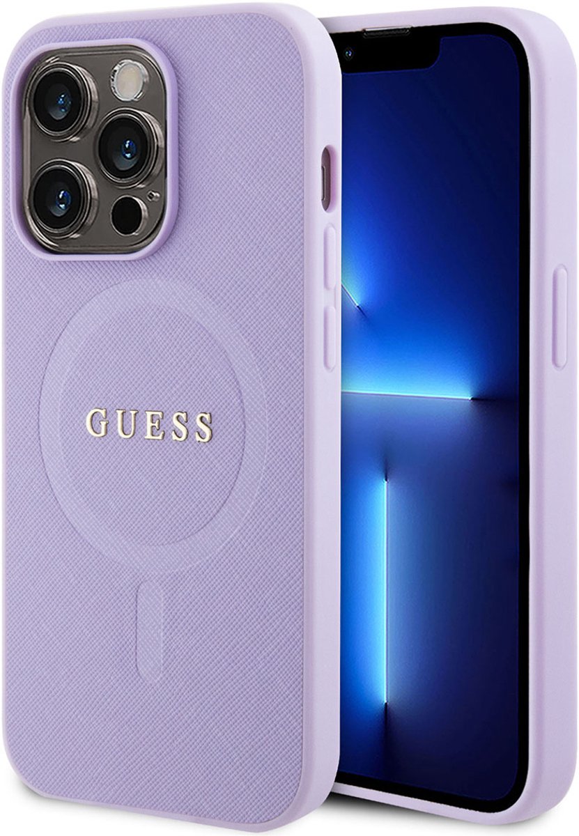 Guess Back cover - iPhone 14 Pro - Purple - MagSafe-compatibel - Slanke pasvorm