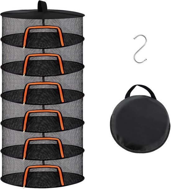 Droognet opvouwbaar - 6 laags - Ø 60 cm - met rits