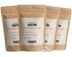 Cupplement Biotine (Vitamine B8) 10.000 mcg Combideal 4x 60 Capsules - biotine 10000mcg - Vegan - Zonder toevoegingen - Lab getest - 60 dagen voorraad per zakje