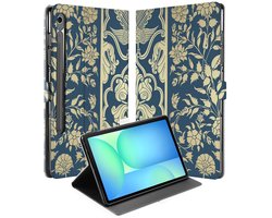 Samsung Galaxy Tab S10 FE | Tab S9 FE Book Case Hoesje met Standaard Beige Flowers