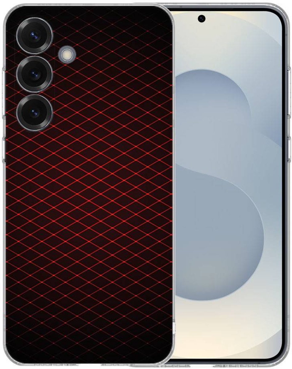 TPU Hoesje Samsung Galaxy S25 - Geruit Rood Backcover