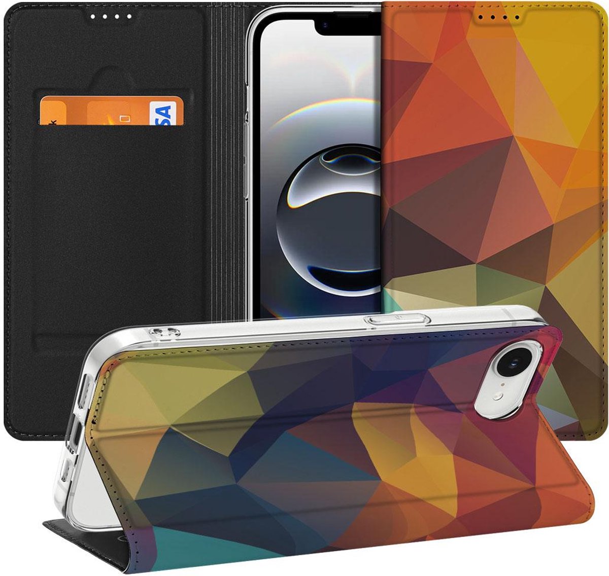 Apple iPhone 16e/17e Stand Case Polygon Color