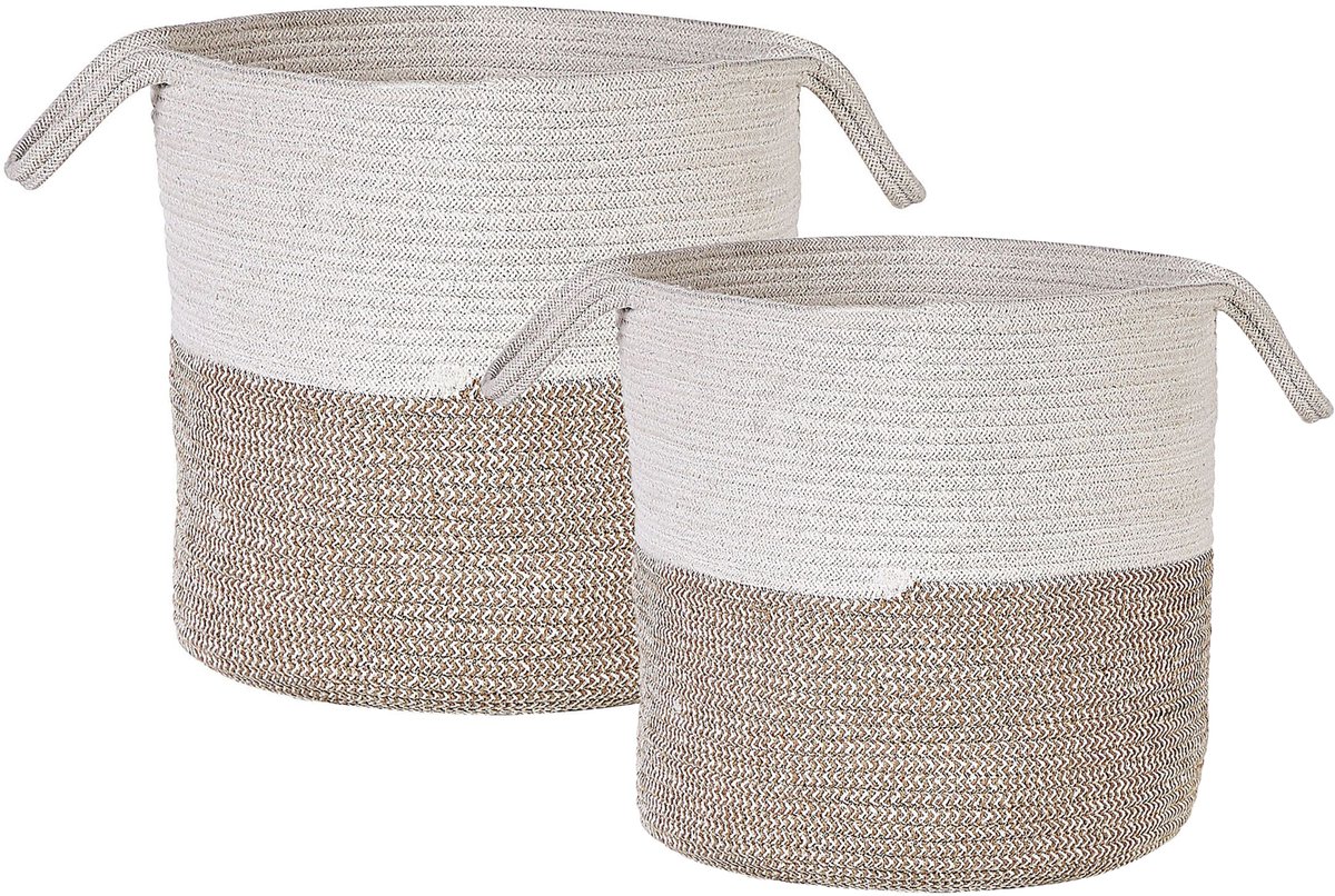 BELIANI PAZHA - Mand set van 2 - Beige - Katoen