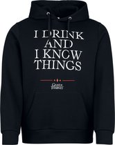 Sweat à capuche homme Game Of Thrones « Je bois et je sais des choses » - noir - L