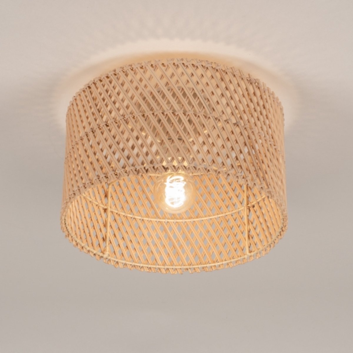 Lumidora Plafondlamp 31472 - Plafonniere - MAZE - E27 - Beige - Naturel - Riet - ⌀ 30 cm