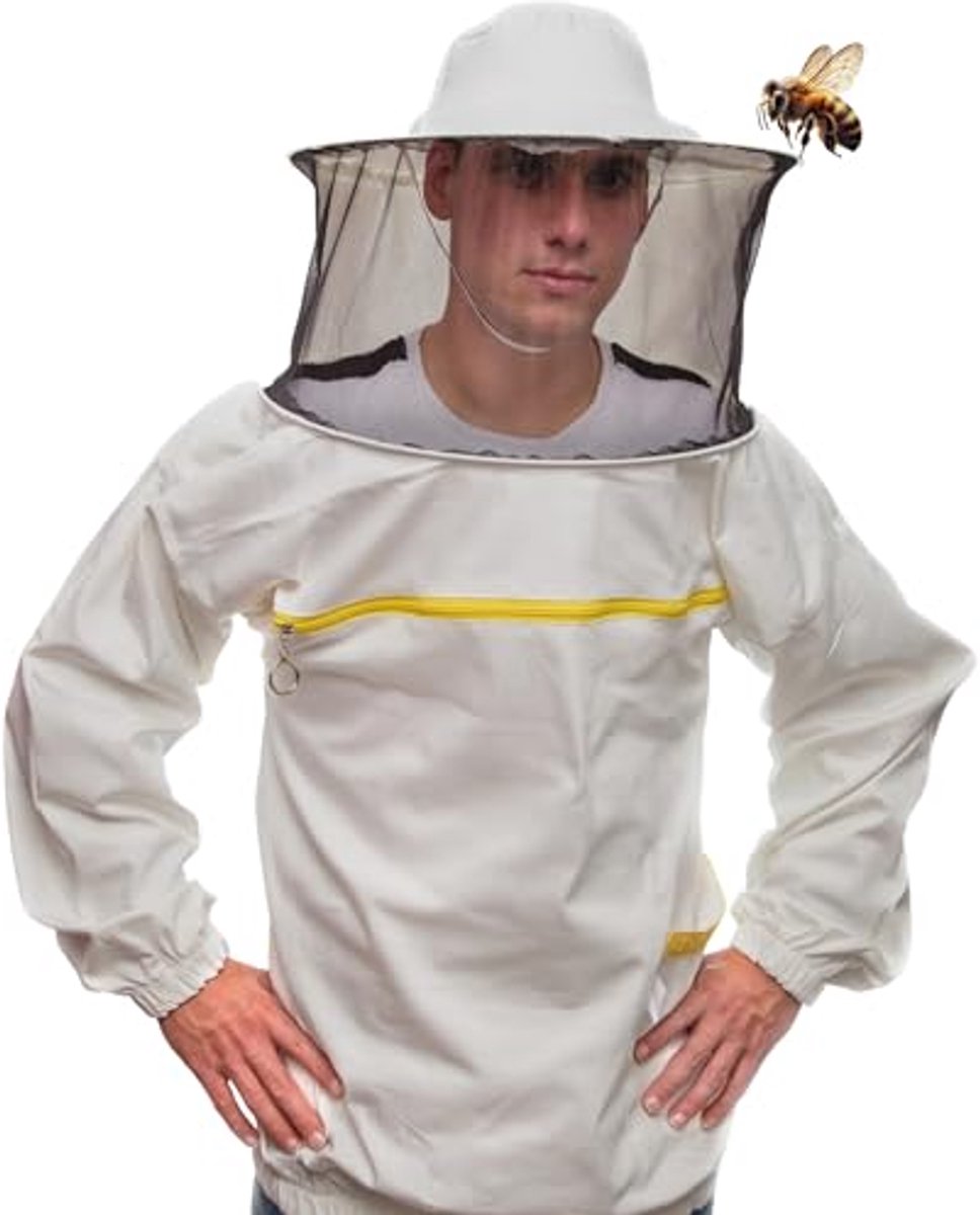 Professionele imkerkleding met ronde hoed en elastische mouwen