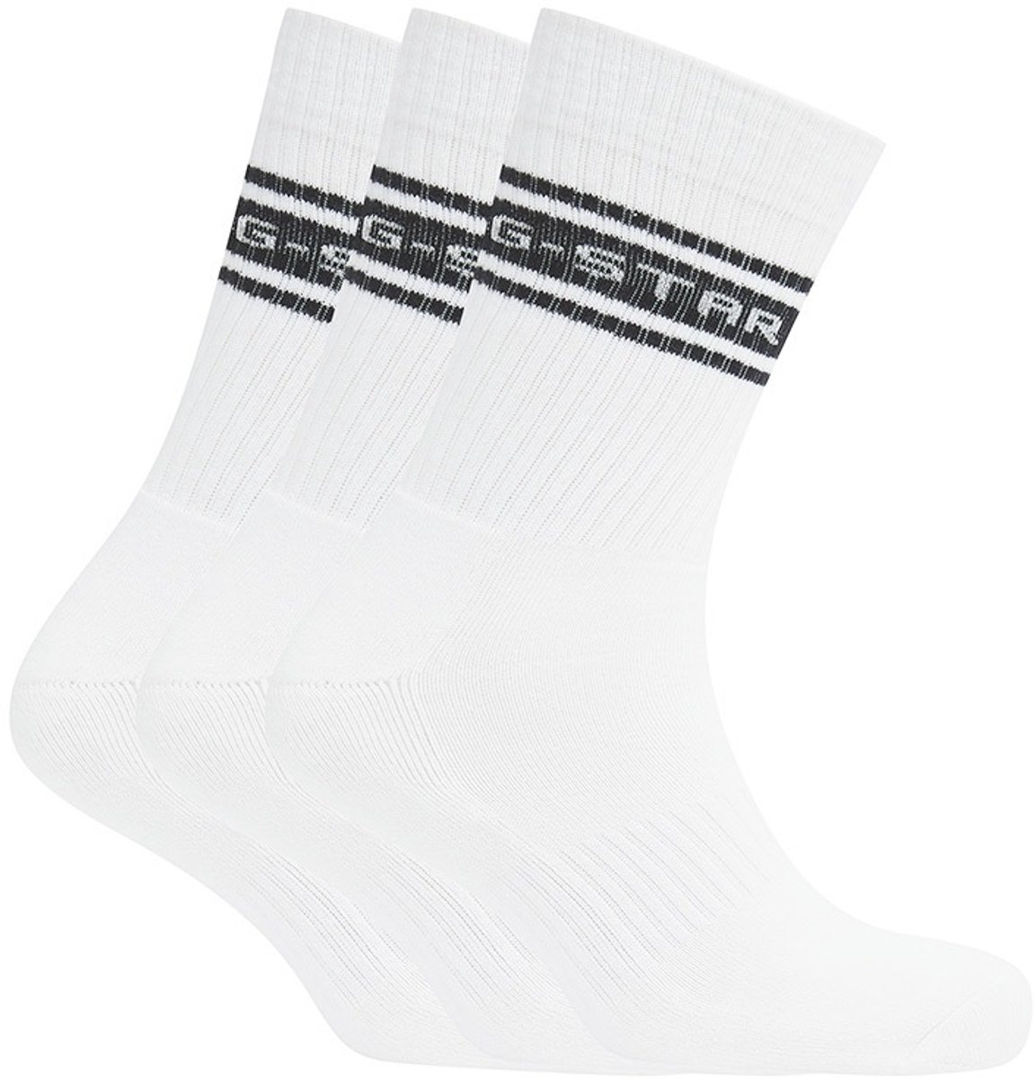 G-Star heren 3P sokken sport stripe Wit