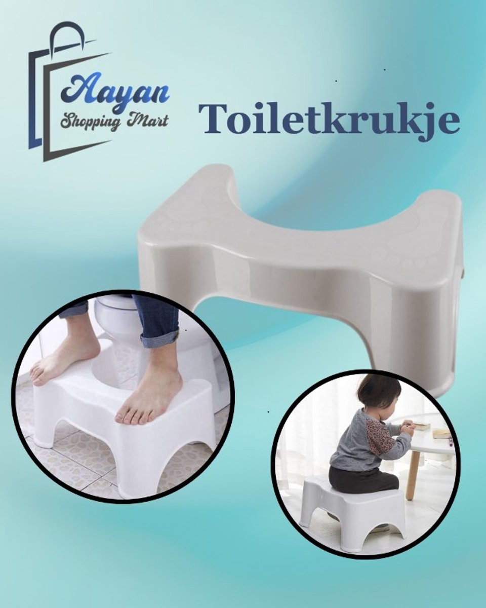 Toilet Voetensteun – Ergonomisch Krukje voor de WC – Antislip – 43568