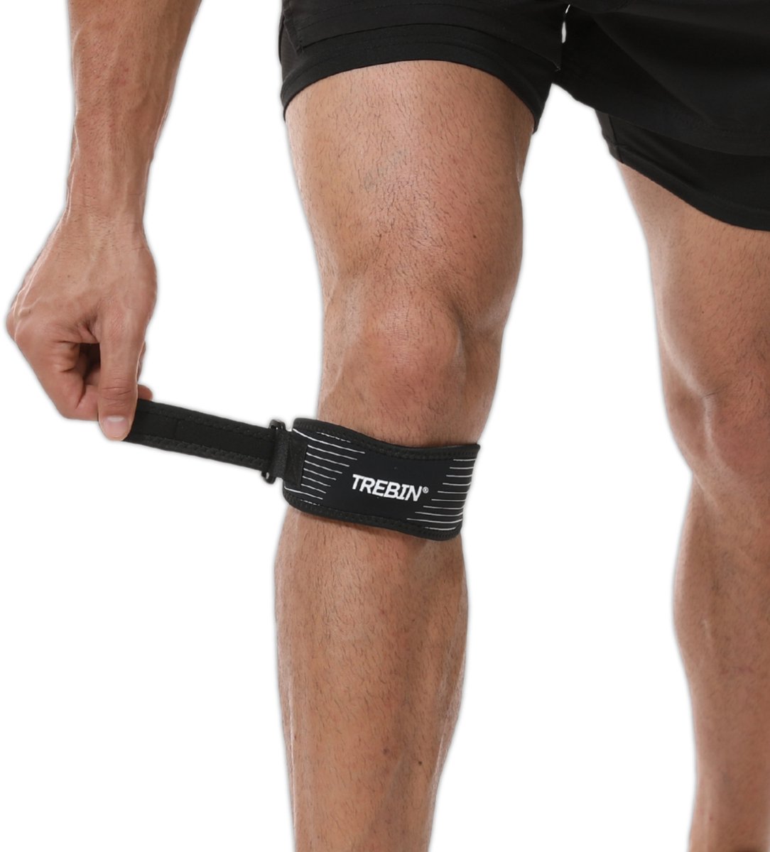 Trebin Patellabrace met Gel Vulling - One Size - Kniebrace - Patellabandje - Ergonomisch Ontwerp - Zwart