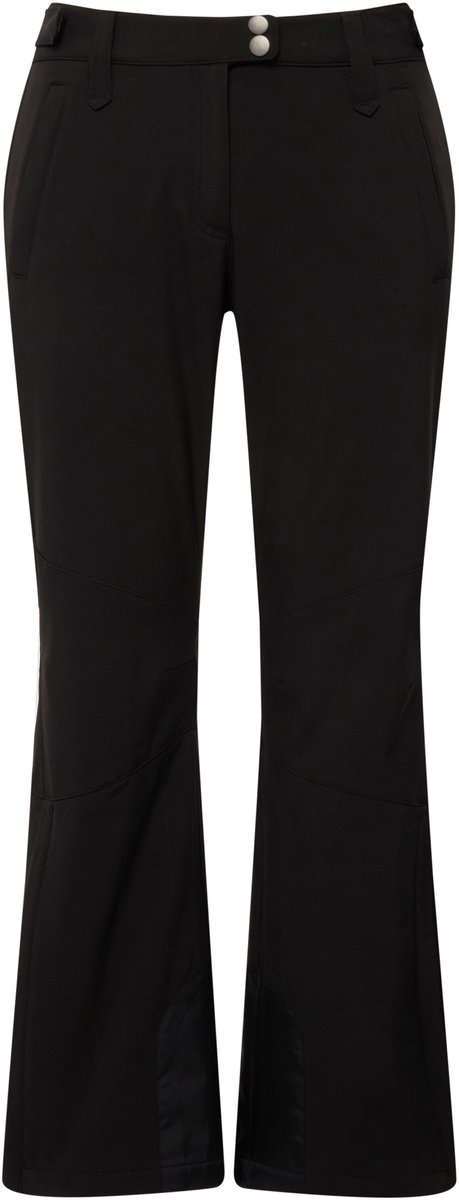 Ulla Popken - Dames - Softshellbroek waterafstotend klittenband sneeuwvanger - Zwart - Maat 58