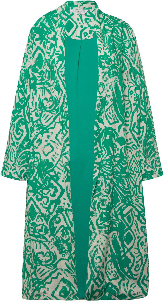Angel of Style - Dames - Kimono allover print open model wijde lange mouwen - Groen - Maat 46