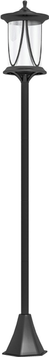 Solar Tuinlantaarn met Lichtsensor - Solar Tuinverlichting - Solar Lantaarn met LED - Tuinlamp op Zonne Energie - Weerbestendig - Solarlamp voor Buiten - Tuin & Balkon - 127cm Hoog - Zwart