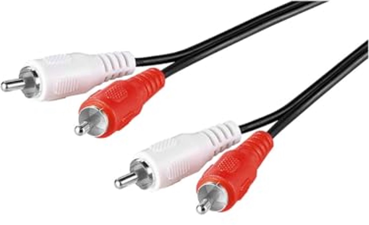 Stereo RCA-kabel 15 m - 2x RCA-stekker naar 2x RCA-kabel voor HiFi en subwoofer