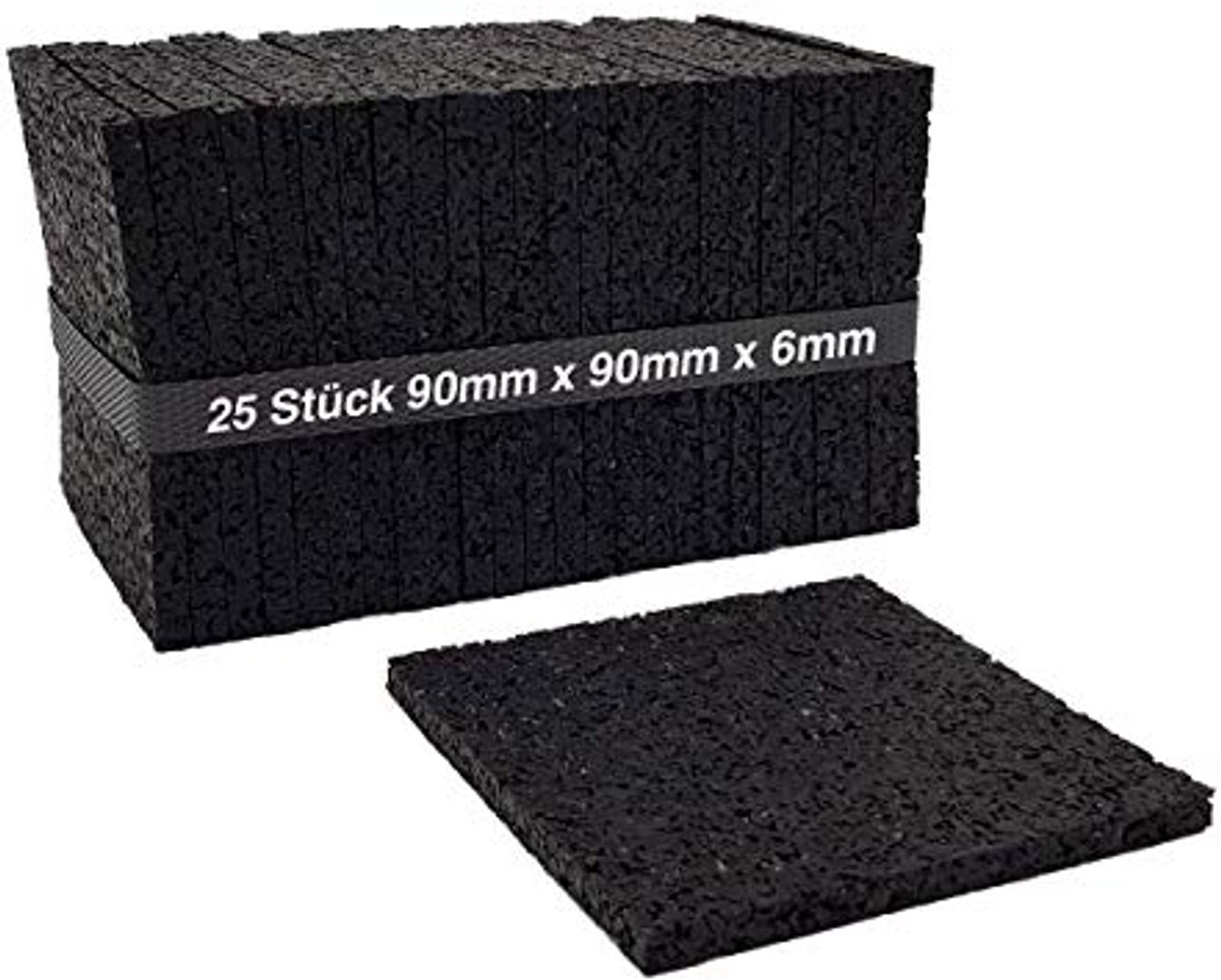Rubberen Terraspads 6 mm - 25 Stuks voor Terrasbouw