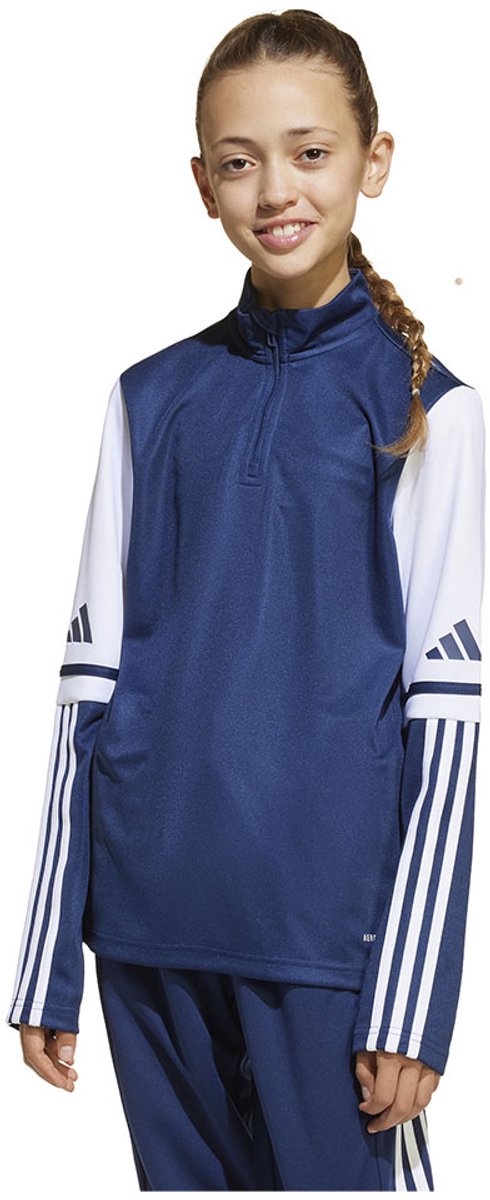 Adidas Squadra 25 Training Sweatshirt Met Halve Rits Blauw 7-8 Years Jongens,Meisjes