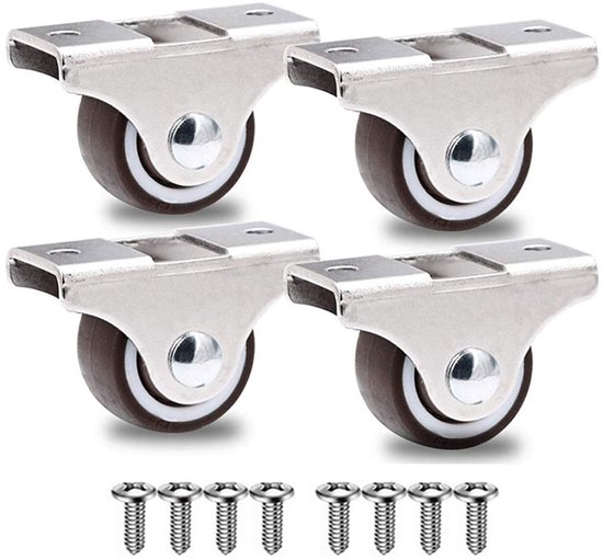 Meubelwielen 75mm, zware wielen met 2 remmen tot een totaalgewicht van 500kg
