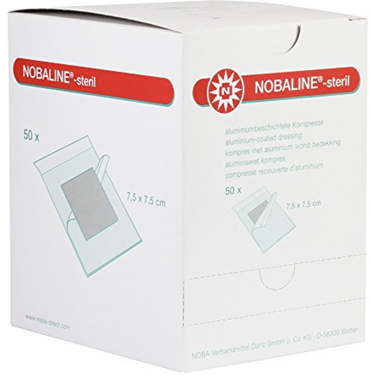 Image of 50 Steriele Wondcompressen 7,5 cm x 7,5 cm - Aluminiumgecoat en Poreus