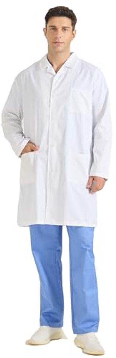 Unisex Laboratoriumjas voor Volwassenen - Lange Mouwen met Knoopsluiting