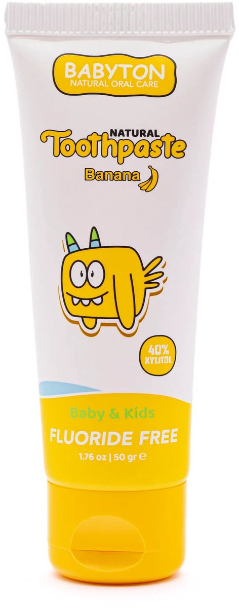 BABYTON - Natuurlijke Tandpasta Banaan Smaak - Veiling om in te slikken - Baby en kind