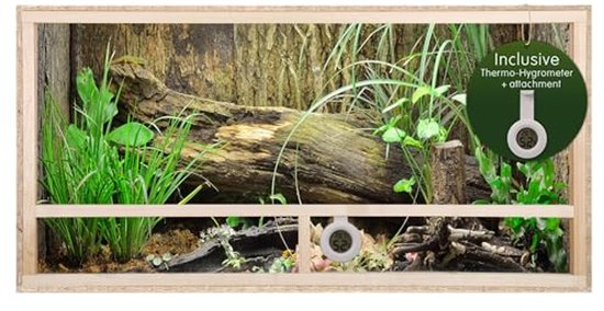 Repiterra terrarium voor reptielen en amfibieën, houten terrarium met zijventilatie 100 x 50 x 50 cm