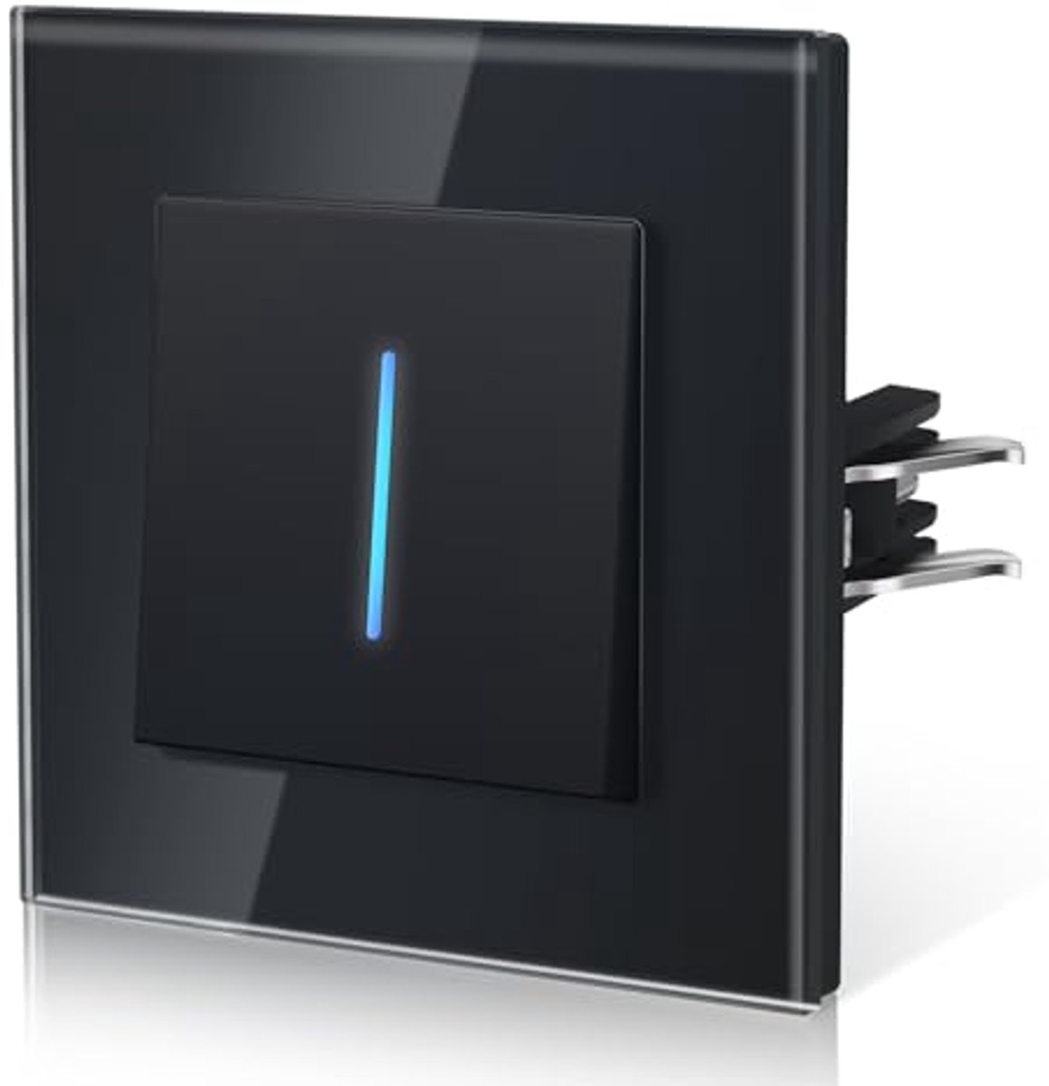 Moderne Lichtschakelaar inbouw 1-voudig 1-weg 86 mm zwart