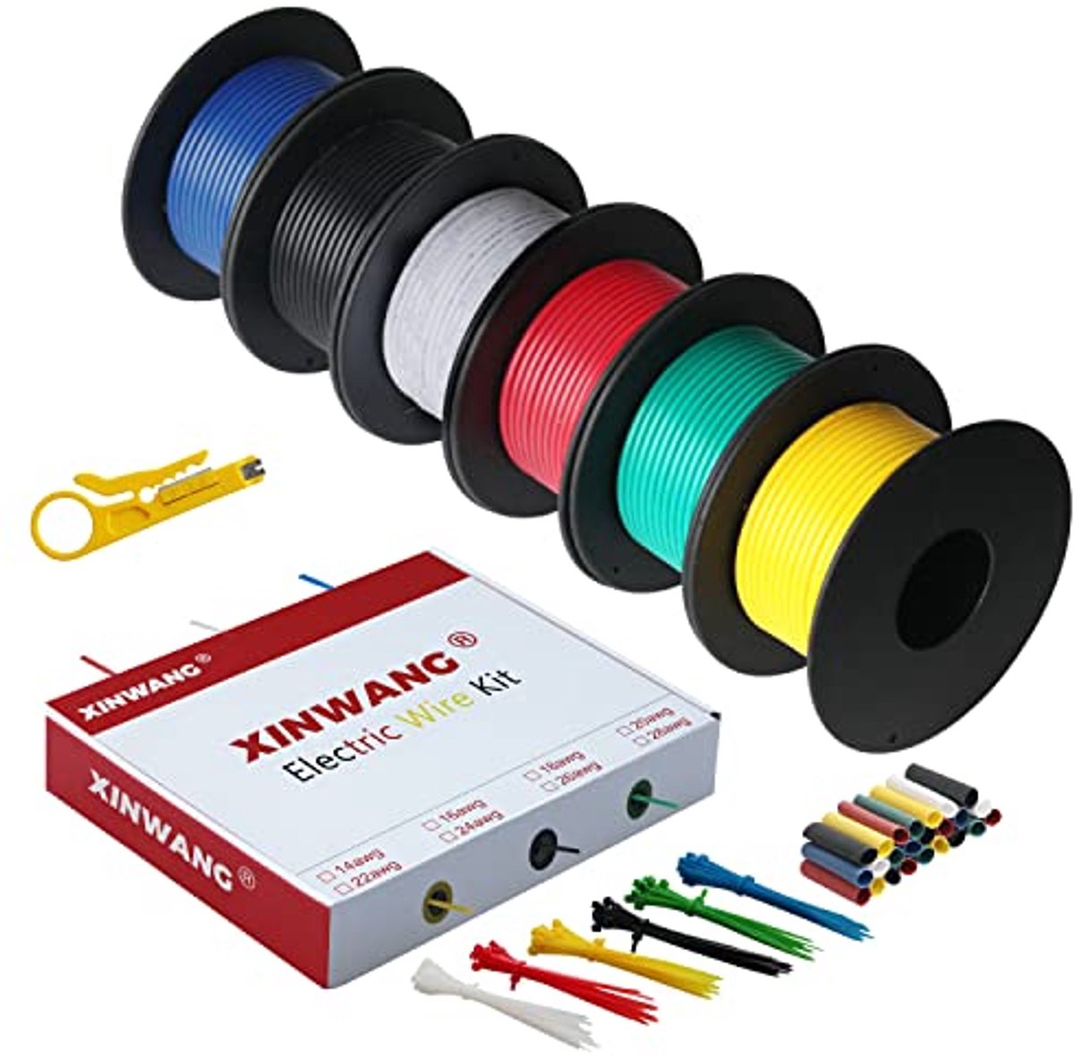 Siliconen Elektrokabels 0,8mm² 18AWG - Flexibele en Duurzame Draad voor DIY Projecten, 6 Kleuren op Spoel
