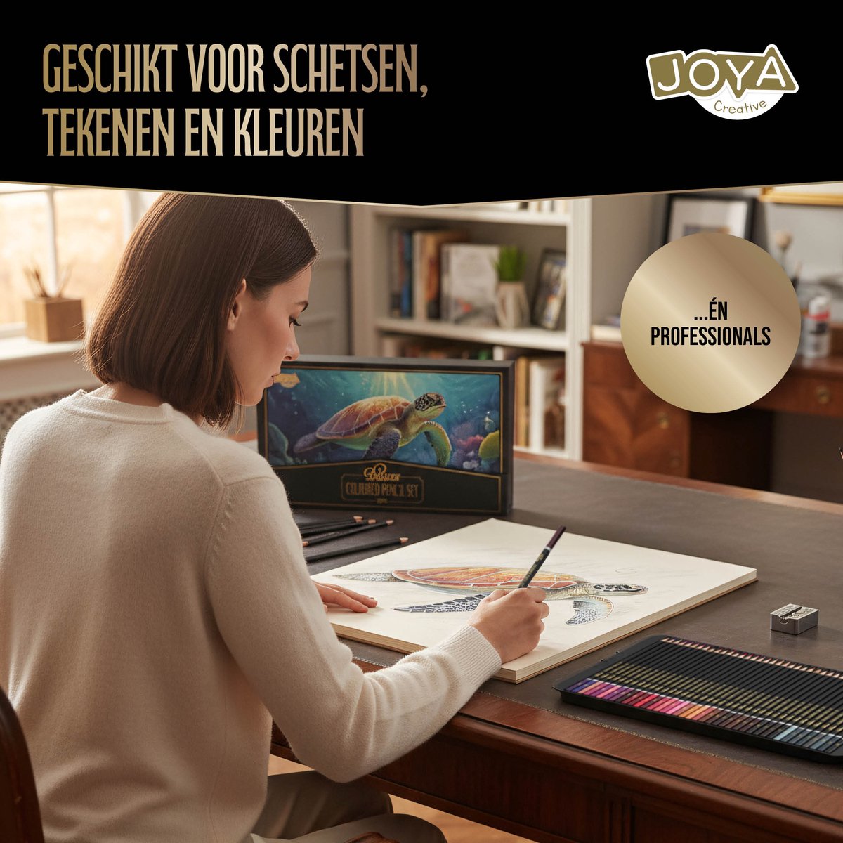 Professionele Kleurpotloden Set - 120 Stuks - Tekenset voor Volwassenen en Kinderen - in Luxe Opbergdoos met magneetsluiting - Joya Creative — afbeelding 2