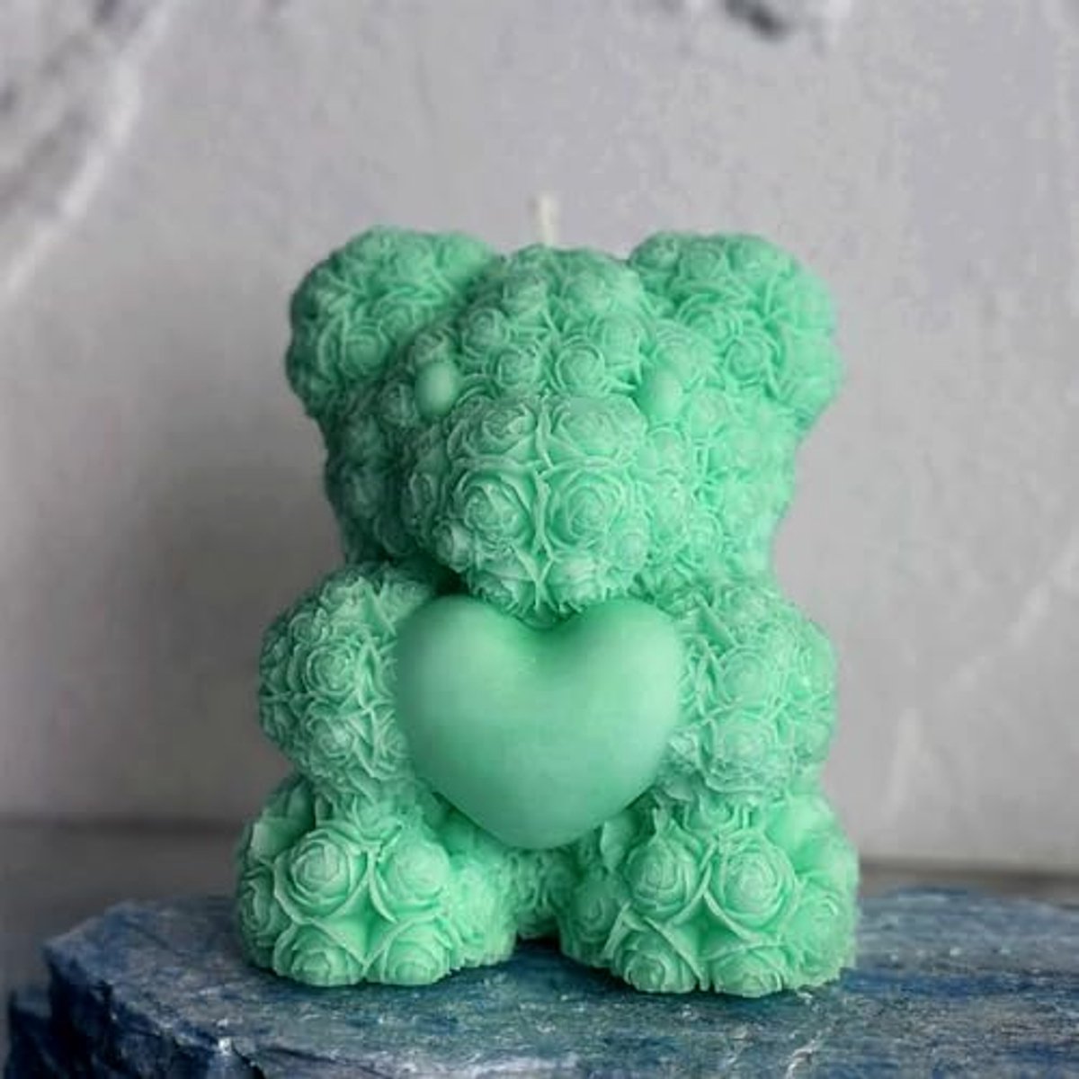 Aromatherapie Geurkaars in Rose Bear Vorm - Kleine Tinnen Kaarsen