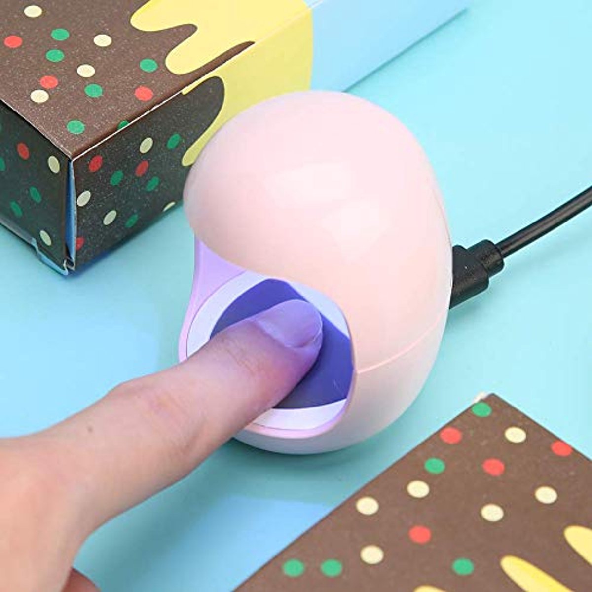 Draagbare USB Nagellamp - Gelaarde Gel- en UV-droger voor Manicure in Roze