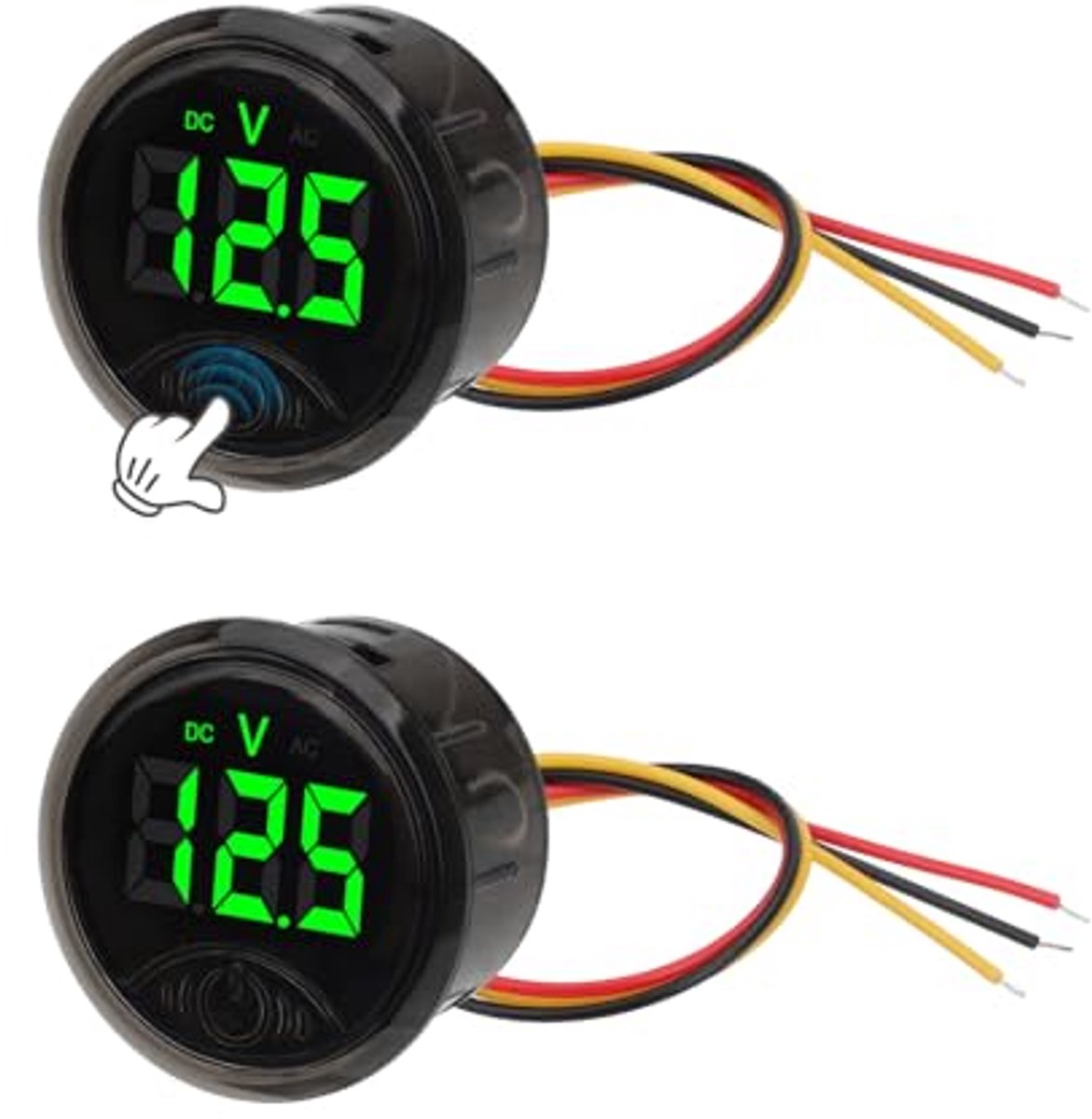Digitale Batterij-Voltmeter DC 0-120 V met Touch-Schakelaar en Laagspanningsalarm
