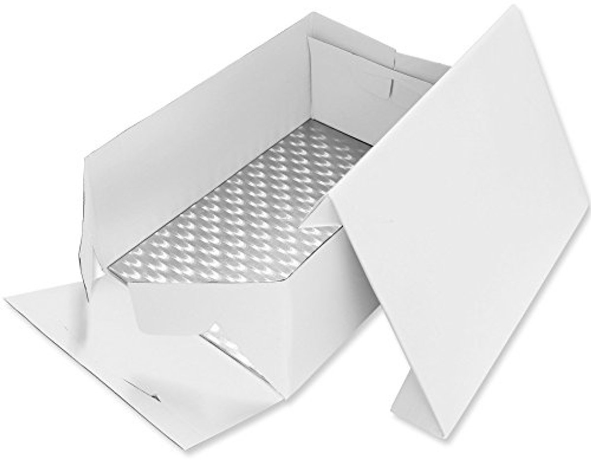 Langwerpige taartbakdoos met opvouwbaar deksel - 355 x 254 mm (14" x 10" inch)