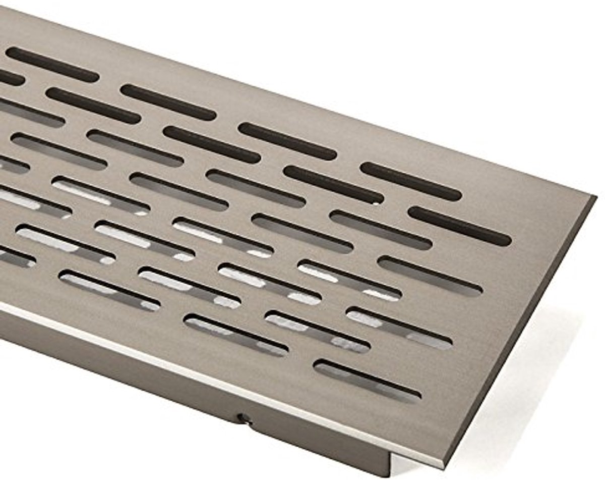 Ventilatierooster Ovaal 900 mm - Roestvrij Staal Look - Aluminium