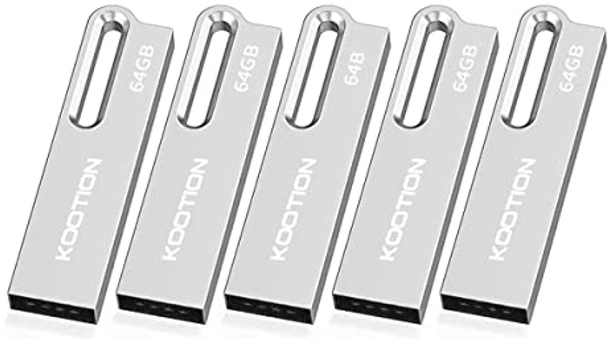64GB Waterdichte USB 2.0 Flashdrive met Sleutelhanger voor Computer en Laptop - 5 Stuks