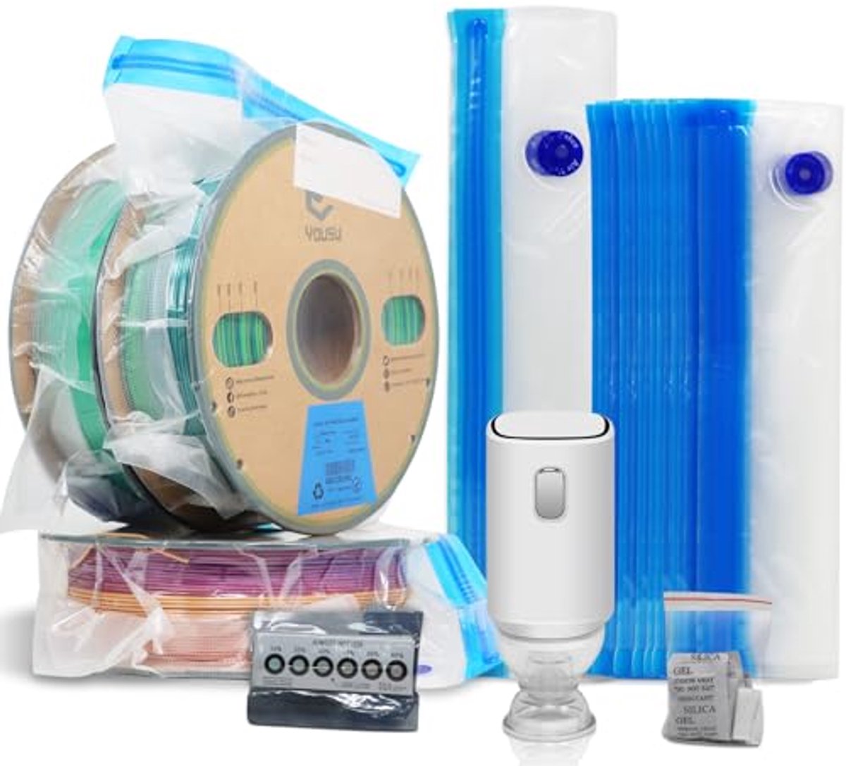 USB Vacuümpomp met Filamentopslagset - 14 Stuks Vakuumzakken en Automatische Pomp