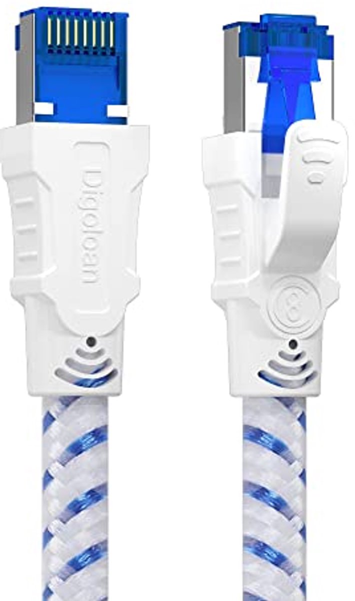 Cat 8 Ethernet-kabel 1m - Hoge Snelheid 40 Gbps S/FTP Nylon Gevlochten Patchkabel