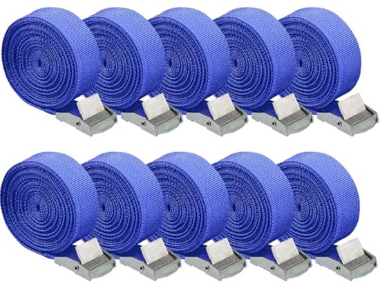 Spanriem, 12 stuks, zwart, sjorband met klemsluiting, 2 cm x 50 cm, bevestigingsriem, zwart, verstelbare bevestigingsriem met ratel voor auto, fiets, motorfiets, camping