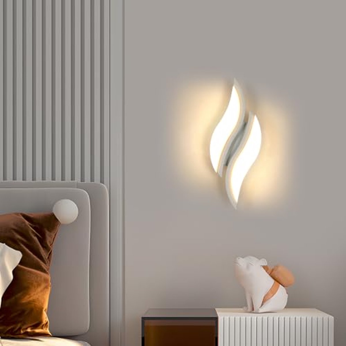 Moderne LED Wandlamp 20W - Warm Wit Bladvorm voor Slaapkamer en Woonkamer