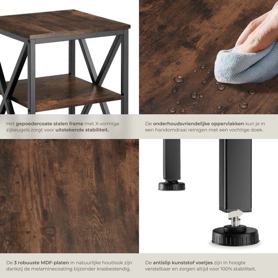 Nachtkastje industrieel metaal hout