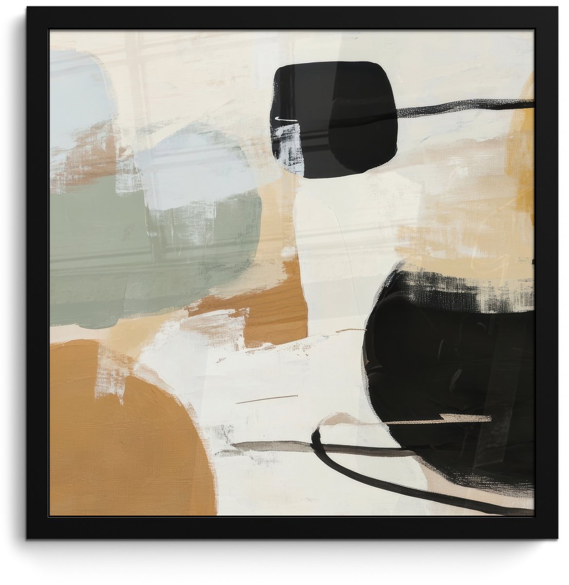 FrameYourWall Poster in lijst - Fotolijst 40x40 cm - Posters - Paint - Abstract - Kleuren - Posterlijst zwart - Decoratie - Wanddecoratie woonkamer - Muurdecoratie slaapkamer