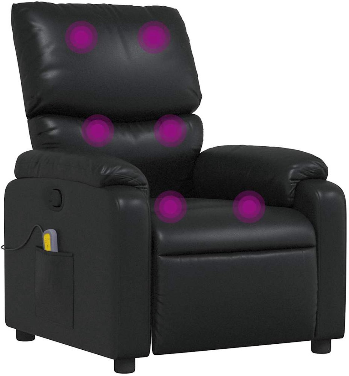vidaXL Massagestoel - verstelbaar - kunstleer - zwart