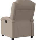 Cappuccinokleurige verstelbare fauteuil van kunstleer, van achteren gezien.