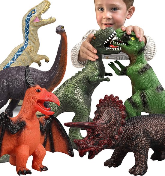 Voorschoolse Jongens Spelen Een Rol In Spelen Met Dinosaurusspeelgoed Op De Vloer Communicatie Vrienden Vriendschap Tussen Broers Uit 260495233