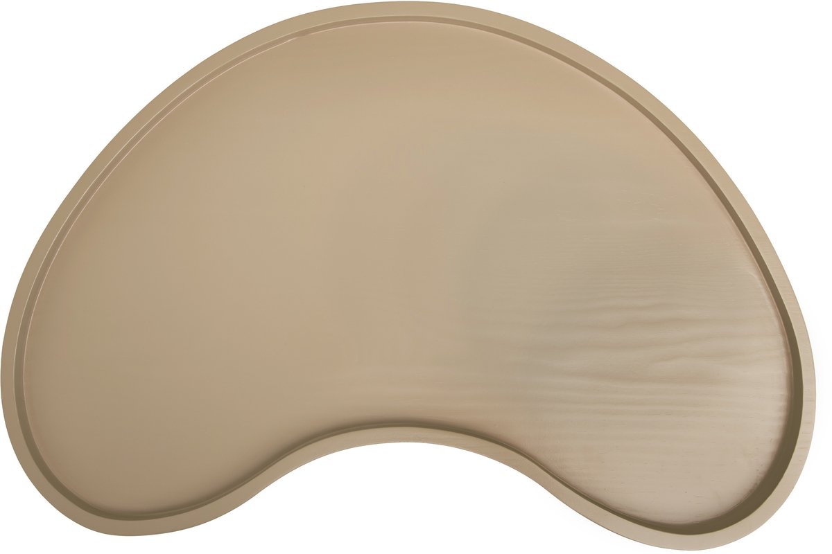 QUVIO Dienblad hout - Kidney tray - Organisch design - Decoratieve schaal - 45x24 cm - Taupe zandkleur