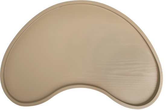 Plateau en bois QUVIO - Design organique - Bol décoratif - 45 x 24 cm - Couleur sable taupe