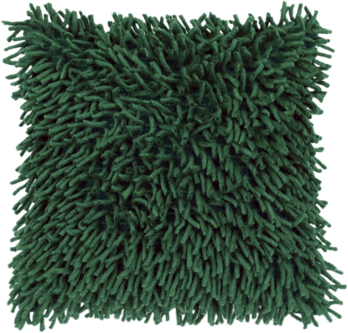 Urbane Hide Fluffora Luxe Shaggy Kussenhoes - 45x45 cm - Wol, Katoen & Polyester - Sierkussenhoes Donkergroen - 'Fluffy' Winterdecoratie (Zonder Binnenkussen) Part D