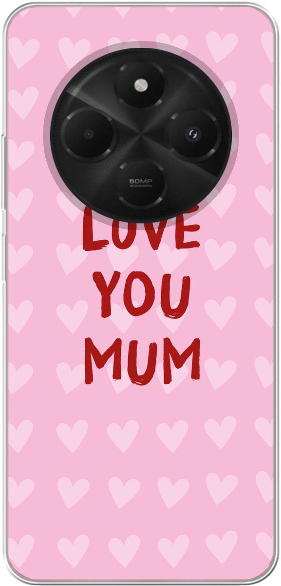 Telefoonhoesje Geschikt voor Xiaomi Geschikt voor Poco C75 hoesje - Love - Quote - Moeder - Rood - Siliconen Telefoonhoesje Telefoonhoesje