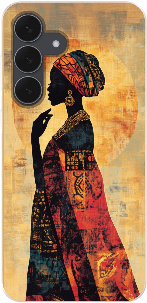 Telefoonhoesje Geschikt voor Samsung Galaxy S25 FE hoesje - Vrouw - Silhouet - Patronen - Sierlijk - Siliconen Telefoonhoesje Telefoonhoesje
