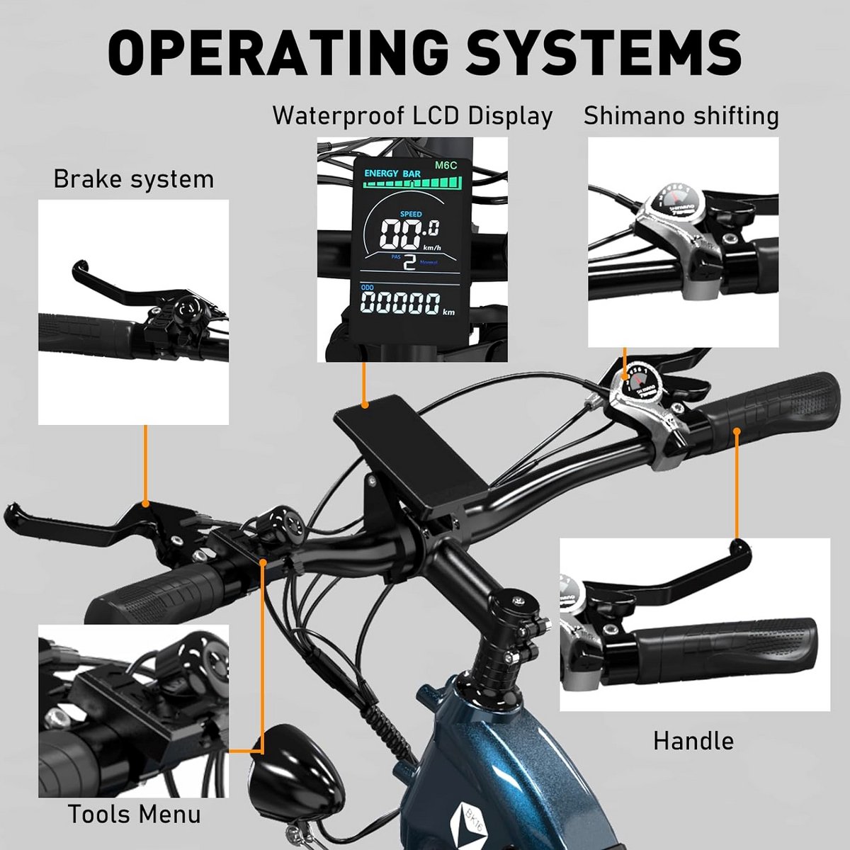 Hitway Elektrische Fiets BK16 - Trendy 26*3.0 Inch City Commuter EBike met Afneembare 48V 18Ah Lithium Batterij - Mountain E-Bike met 250W Motor - 7 Versnellingen - IP54 Waterdicht - afbeelding 2