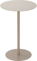 Home & Styling Bijzettafeltje Lugano - beige - D35x H53 cm - metaal - plantenpot verhoger - koffie en lampjes tafel