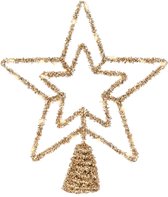 Lumineo kerstboom piek ster - goud - 26 cm - led verlichting warm wit - kerstpiek - kerstdecoratie - sfeerverlichting